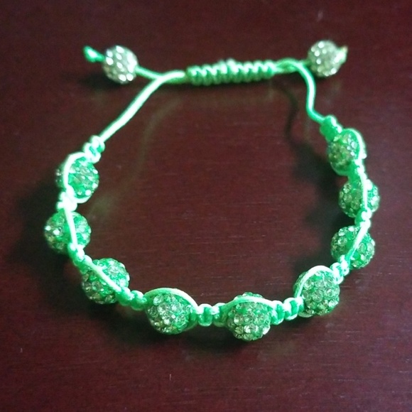 Green beaded Swarovski crystal bracelet - Picture 4 of 4